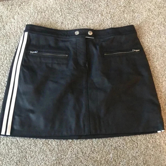 rag & bone lamb leather black skirt white side stripes Sz 4 Excellent Condition - Picture 4 of 11